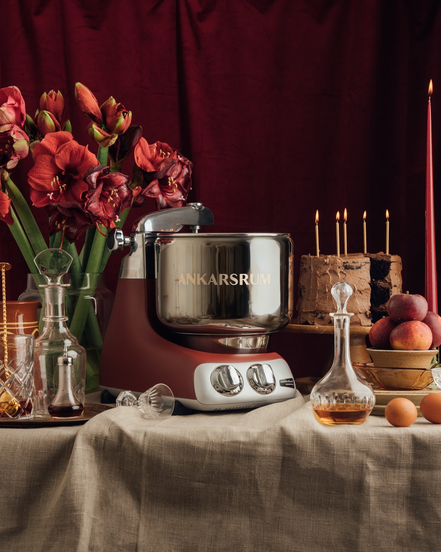 Ankarsrum Assistent Original Stand Mixer - Rustic Maroon